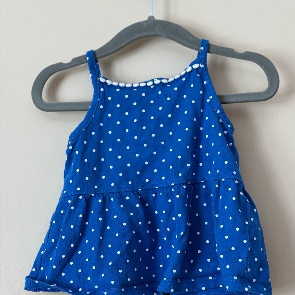 Carter's Blue and White Polka Dot Tank Top